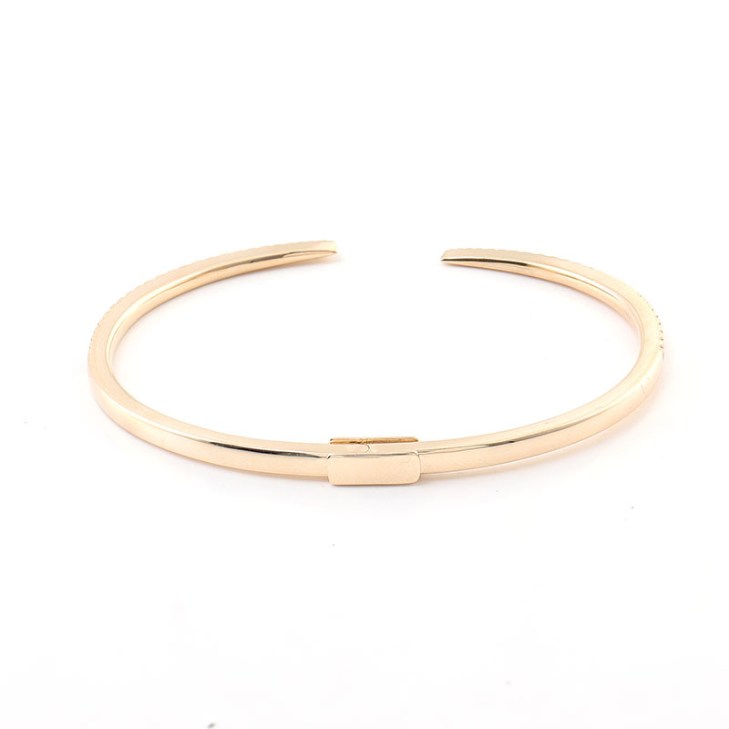 Moissanite bracelet women's simple half ring row Diamond 14K gold full diamond bracelet Women's Light luxury high-grade bracelet women 4 Moissanite bracelet women's simple half ring row Diamond 14K gold full diamond bracelet Women's Light luxury high-grade bracelet women - Image 4
