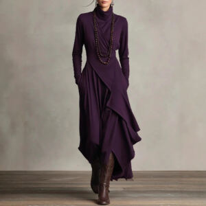 Autumn/winter dress with a multi-layered skirt