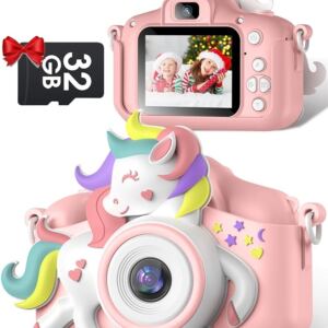 Gofunly Kids Camera, 1080P HD Selfie Video Camera for Children, 2.0" Screen Kids Camera with 32GB Card, Birthday Gifts for Boys and Girls