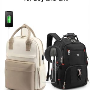 Set of Middle School Backpacks for Boys and Girls with a USB Port, bundle