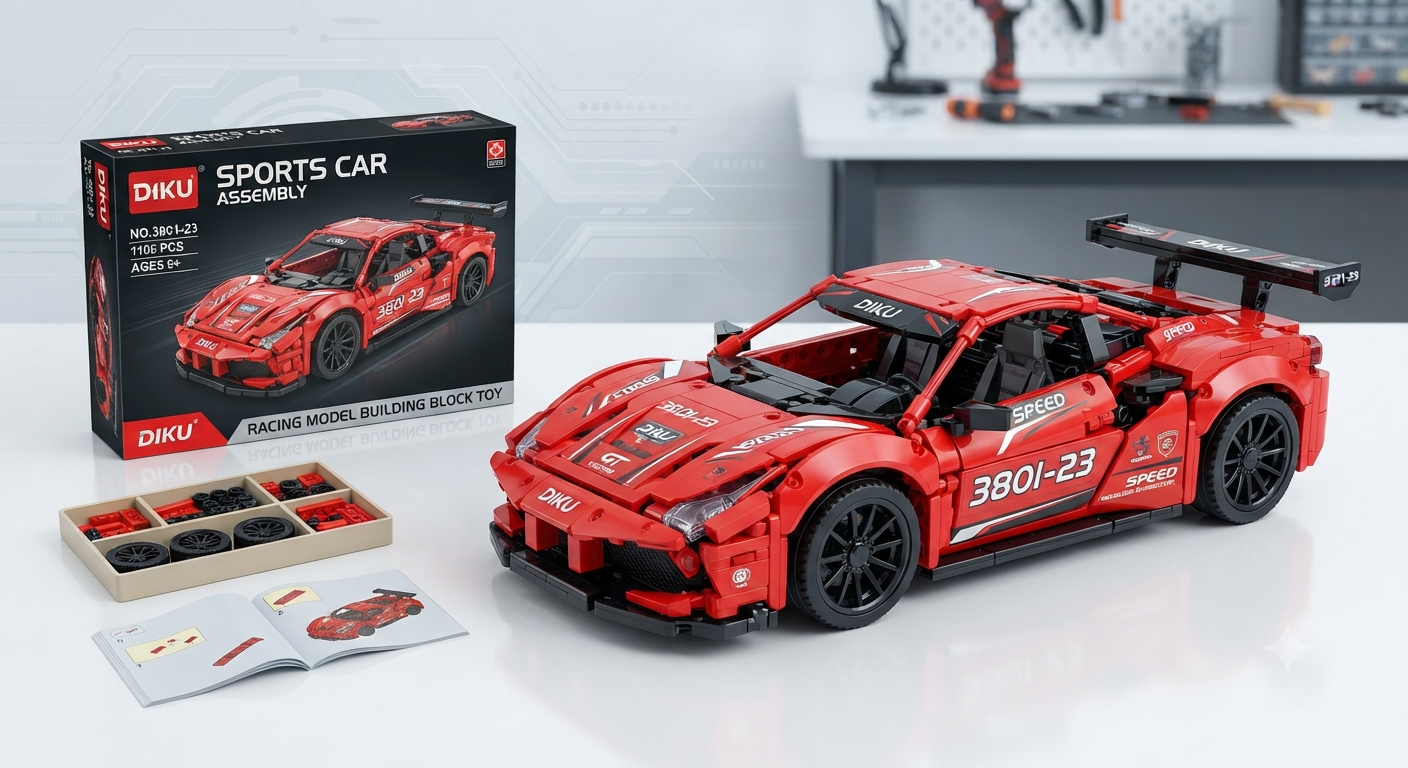 Diku 3801-23 Sports Car Assembly – Racing Model Building Block Toy (Gift/Educational Toy for Boys) 3 Diku 3801-23 Sports Car Assembly – Racing Model Building Block Toy (Gift/Educational Toy for Boys) - Image 3