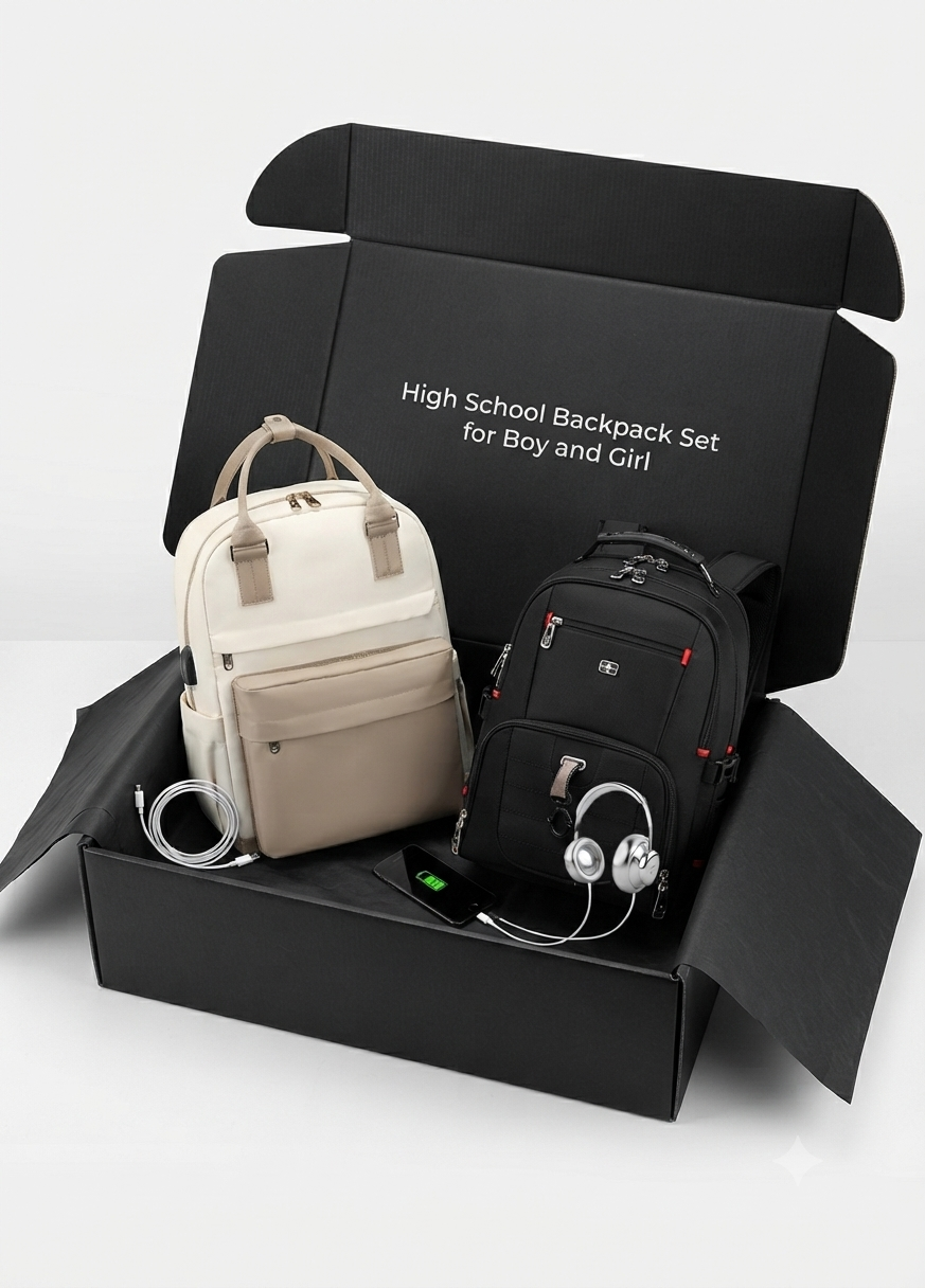 Set of Middle School Backpacks for Boys and Girls with a USB Port, bundle 2 Set of Middle School Backpacks for Boys and Girls with a USB Port, bundle - Image 2