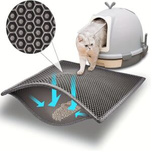 Cat Litter Tray, 61x38 cm, Double-Layer, Waterproof, Highly Elastic EVA, Suitable for Covered Self-Cleaning Litter Boxes, Easy to Clean, pets