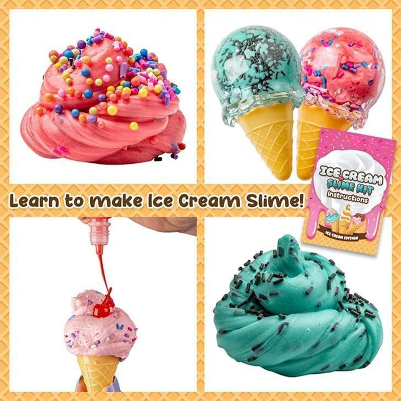 Original Stationery Ice Cream Slime Kit for Girls, Cherry-Scented Slime Making Set, 31 Pieces, Fun Arts & Crafts for Kids Ages 8–12, 4 Original Stationery Ice Cream Slime Kit for Girls, Cherry-Scented Slime Making Set, 31 Pieces, Fun Arts & Crafts for Kids Ages 8–12, - Image 4