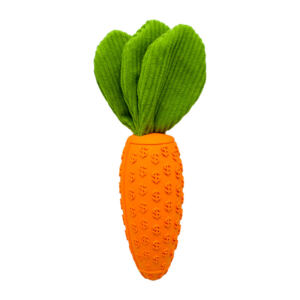 Rubber Carrot, Indestructible Dog Toy, Carrot Pet Toy, Squeaky Dog Toy, for All Breed Sizes, for Teeth Cleaning, Chewing, and Play, pets