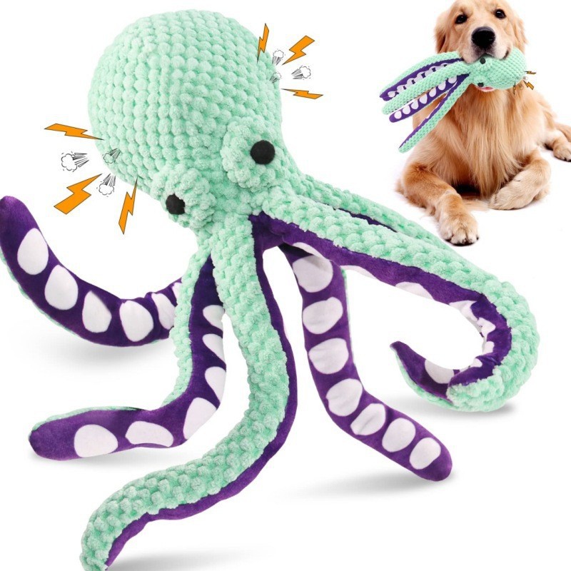 Octopus-shaped plush dog toy, interactive sound feature, stuffed, pet companion, for large and small dogs,pets 1 Octopus-shaped plush dog toy, interactive sound feature, stuffed, pet companion, for large and small dogs,pets