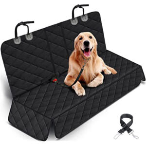 Yuntec Dog Car Seat Cover, Dog Seat Protector for Back Seats, Water-Resistant, with 2 Dog Safety Belts, Non-Slip Seat Cover,pets