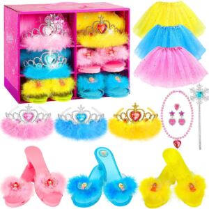Princess clothes and shoes for children, pretend play house jewelry skirt, dance outfit, dress