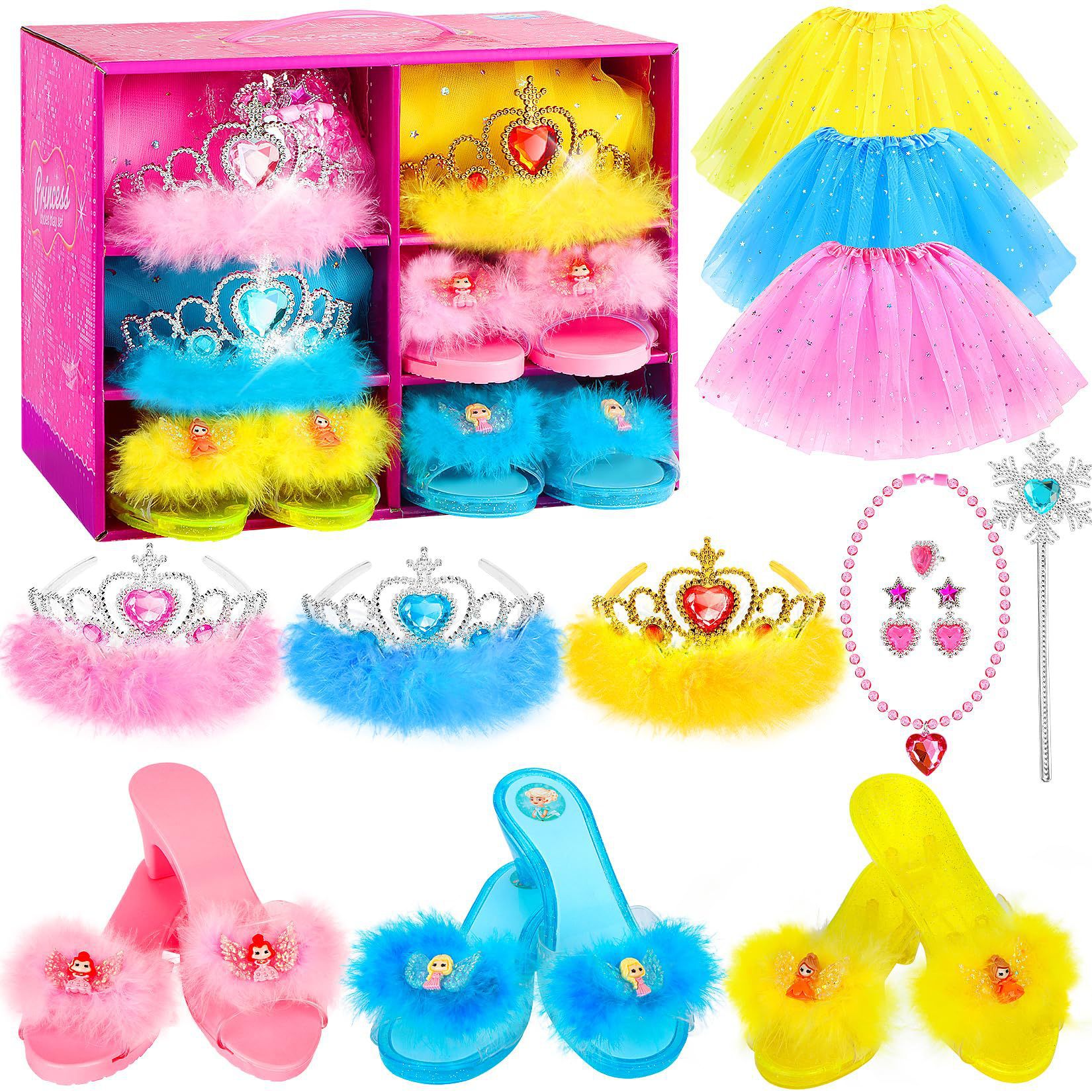 Princess clothes and shoes for children, pretend play house jewelry skirt, dance outfit, dress 1 Princess clothes and shoes for children, pretend play house jewelry skirt, dance outfit, dress