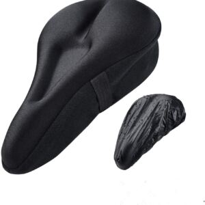 Thick silicone cushion seat cover with strap for mountain bike saddles