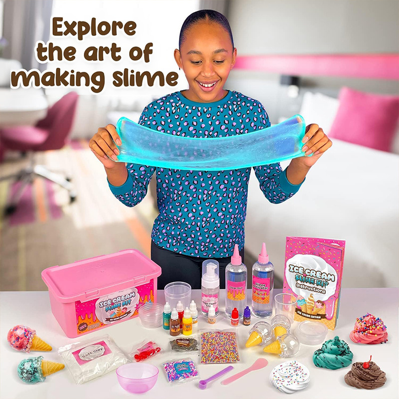 Original Stationery Ice Cream Slime Kit for Girls, Cherry-Scented Slime Making Set, 31 Pieces, Fun Arts & Crafts for Kids Ages 8–12, 1 Original Stationery Ice Cream Slime Kit for Girls, Cherry-Scented Slime Making Set, 31 Pieces, Fun Arts & Crafts for Kids Ages 8–12,