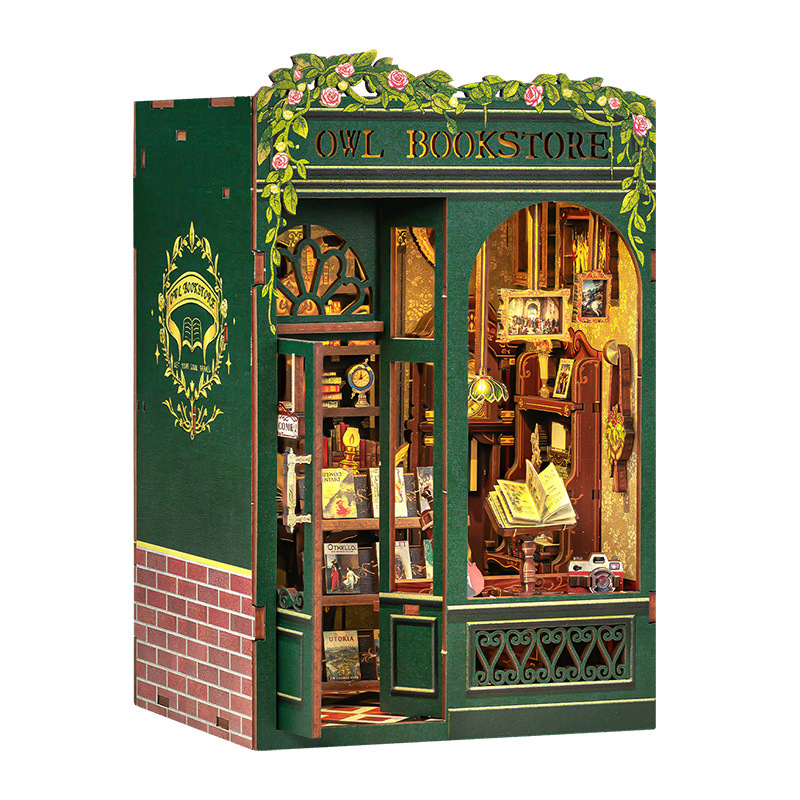 Miniature Dollhouse Book Nook Kit, Booknook for Small House Bookshelf Decoration, 3D Wooden Puzzle, Gifts for Family and Friends (TB30-ZY) 2 Miniature Dollhouse Book Nook Kit, Booknook for Small House Bookshelf Decoration, 3D Wooden Puzzle, Gifts for Family and Friends (TB30-ZY) - Image 2