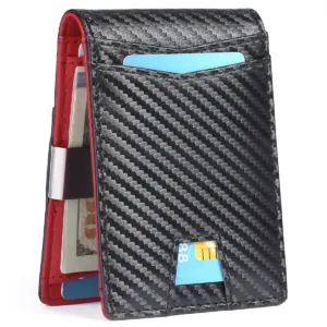 Wallet with card slots, slim genuine leather wallet