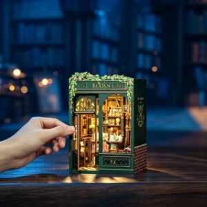 Miniature Dollhouse Book Nook Kit, Booknook for Small House Bookshelf Decoration, 3D Wooden Puzzle, Gifts for Family and Friends (TB30-ZY)