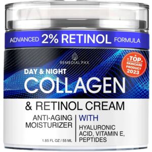 Retinol and Collagen Anti-Wrinkle Face Cream with Hyaluronic Acid, 3-piece, bundle
