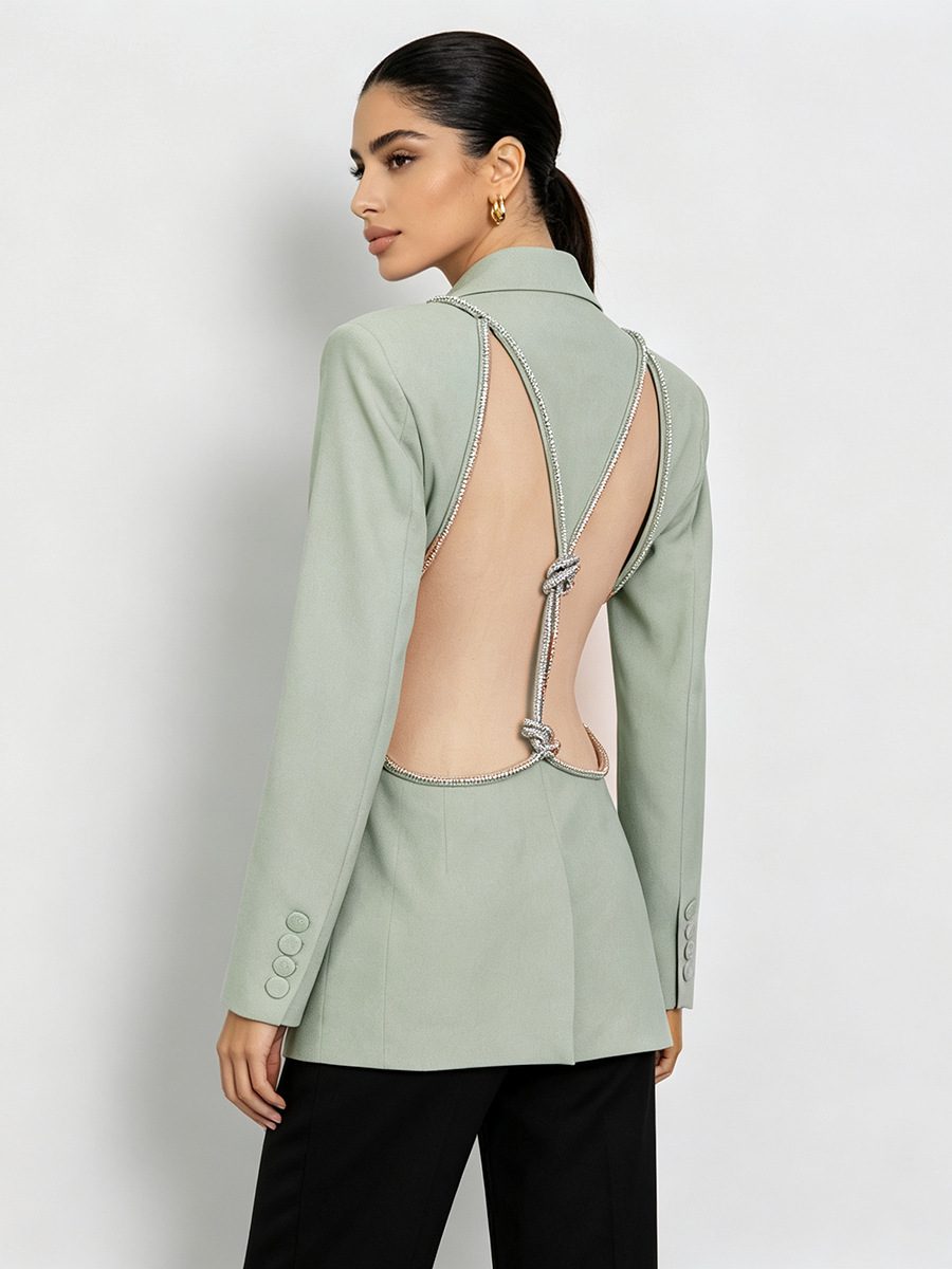 $ 95 | Women's sexy open-back blazer dress, fashion - Image 2