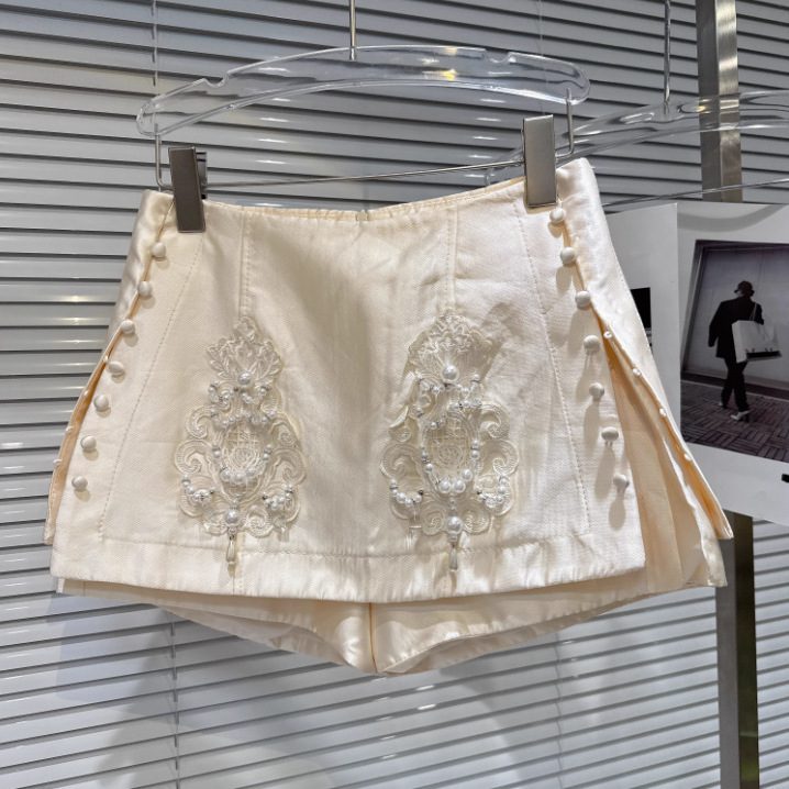 $ 95 | Style Pearl Beaded Embroidery Jacket + Buttoned Skirt Set - Image 4