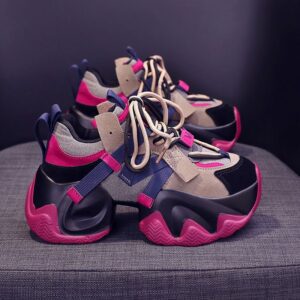$ 50  | Women's Multicolored Chunky Platform Sneakers with a Modern Design and Thick Sole