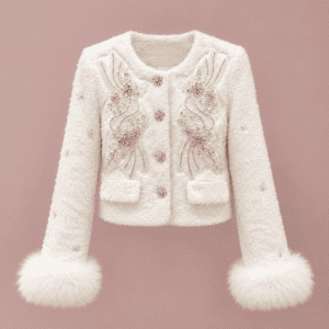 $ 145 | Short white coat with embellishments
